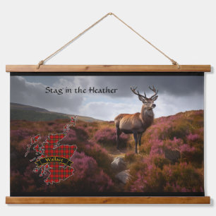 Wallace Stag im Heather-Personalisiert Wandteppich Mit Holzrahmen