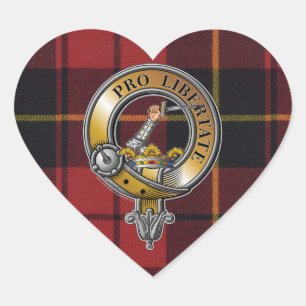 Wallace Tartan & Abzeichen Herz-Aufkleber