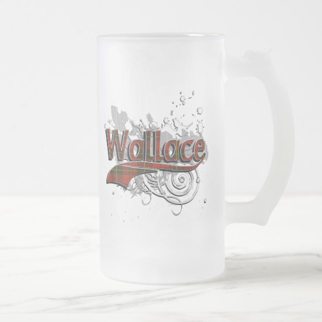 Wallace Tartan Grunge Mattglas Bierglas (Rechts)