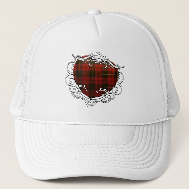 Wallace Tartan Herz Truckerkappe (Vorderseite)