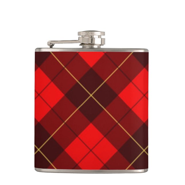 Wallace-Tartan-Hintergrund Flachmann (Vorderseite)