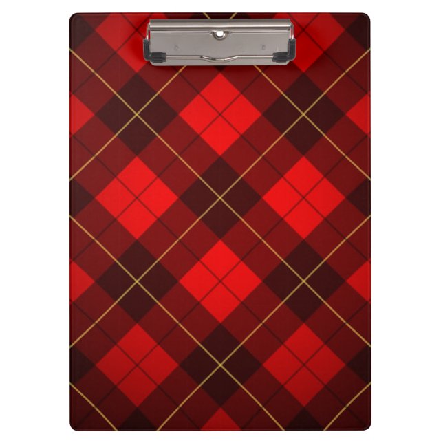 Wallace-Tartan-Hintergrund Klemmbrett (Vorderseite)