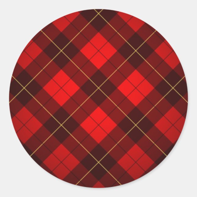 Wallace Tartan Hintergrund Runder Aufkleber (Vorderseite)
