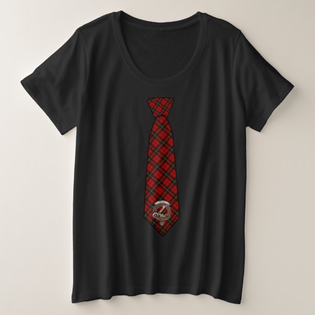 Wallace Tartan Necktie Women's Große Größe T-Shirt (Design vorne)