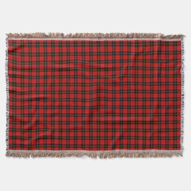 Wallace Tartan Red Black kariert Decke (Vorderseite)