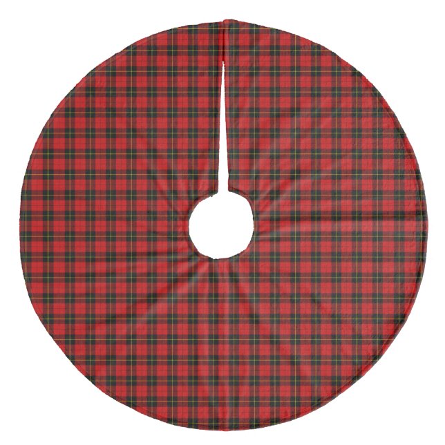 Wallace Tartan Red Black kariert Fleece Weihnachtsbaumdecke (Vorderseite)