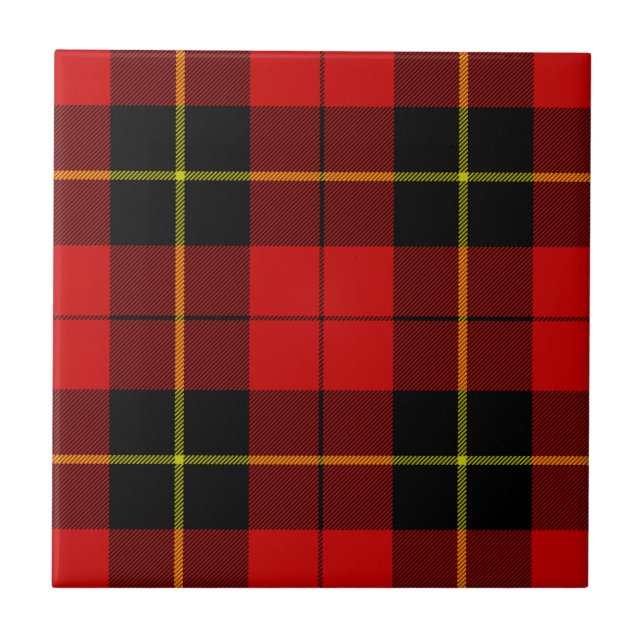 Wallace Tartan Red Black kariert Fliese (Vorderseite)