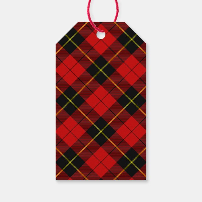 Wallace Tartan Red Black kariert Geschenkanhänger (Rückseite)