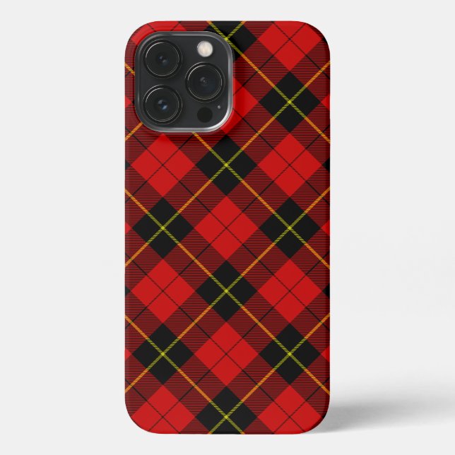 Wallace Tartan Red Black kariert iPhone Hülle (Rückseite)