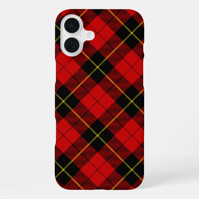 Wallace Tartan Red Black kariert iPhone Hülle (Rückseite)