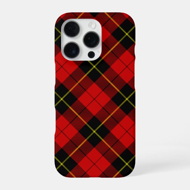 Wallace Tartan Red Black kariert iPhone Hülle (Rückseite)