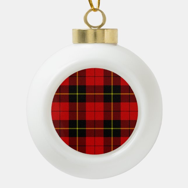 Wallace Tartan Red Black kariert Keramik Kugel-Ornament (Vorderseite)