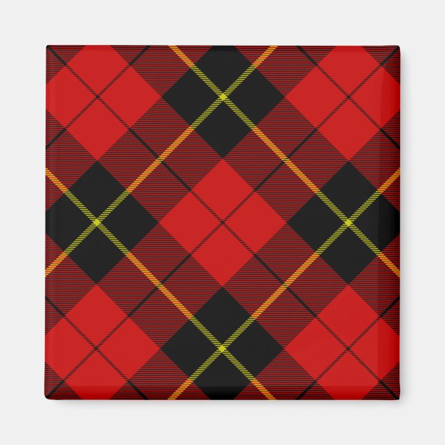 Wallace Tartan Red Black kariert Magnet (Vorne)