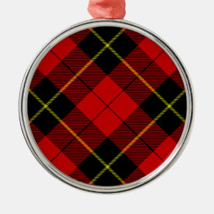 Wallace Tartan Red Black kariert Ornament Aus Metall