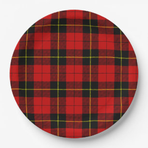 Wallace Tartan Red Black kariert Pappteller
