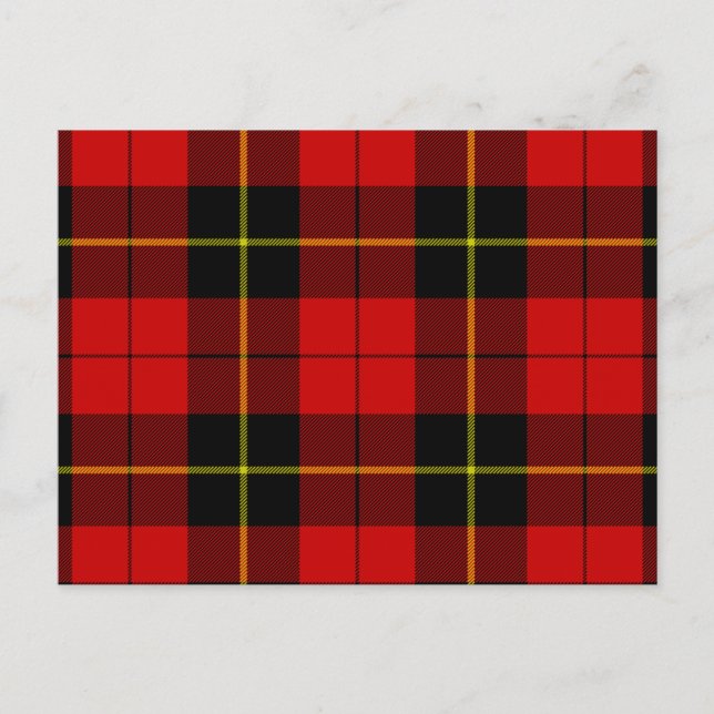 Wallace Tartan Red Black kariert Postkarte (Vorderseite)
