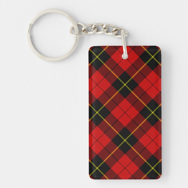 Wallace Tartan Red Black kariert Schlüsselanhänger (Vorderseite)
