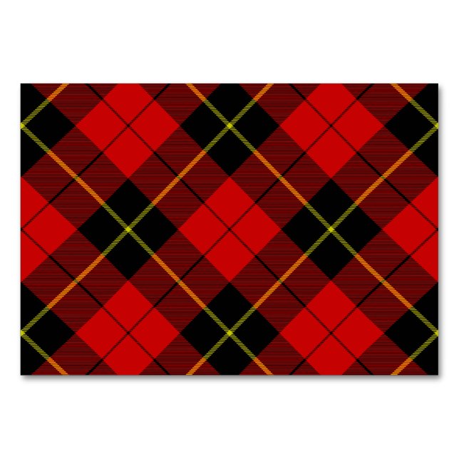 Wallace Tartan Red Black kariert Tischnummer (Vorderseite)