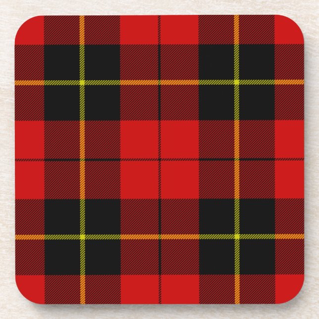 Wallace Tartan Red Black kariert Untersetzer (Vorderseite)