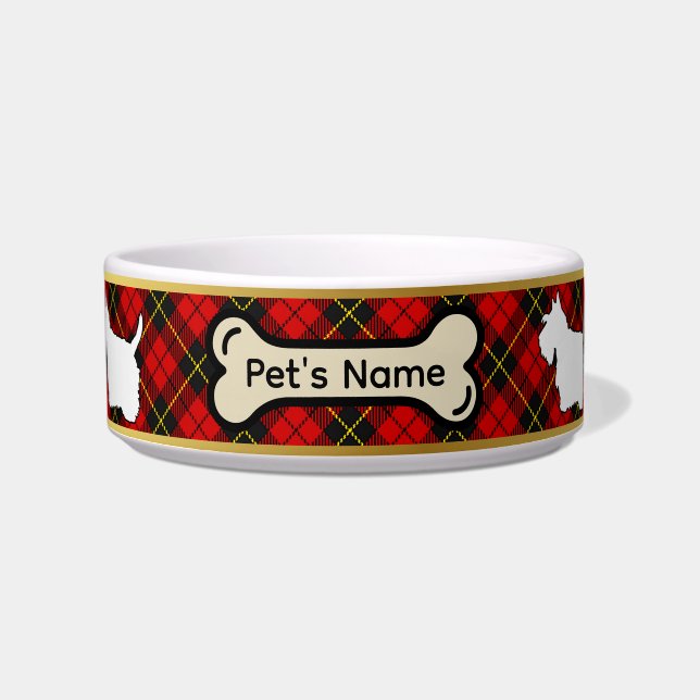 Wallace Tartan Scottie Dog Personalisiert Bowl Napf (Vorderseite)