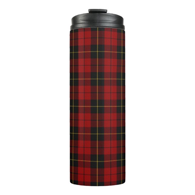 Wallace Tartan Scottish Clan Kariertes Muster Thermosbecher (Vorderseite)