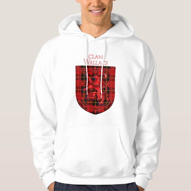Wallace Tartan Scottish Kariert Lion Rampant Hoodie (Vorderseite)