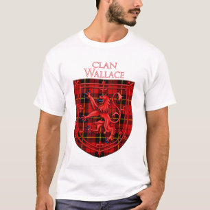 Wallace Tartan Scottish Kariert Lion Rampant T-Shirt