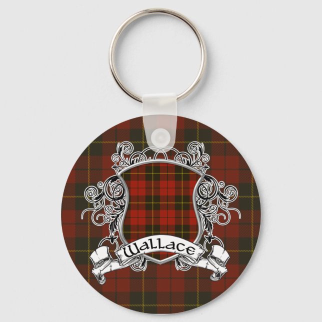 Wallace Tartan Shield Schlüsselanhänger (Vorderseite)