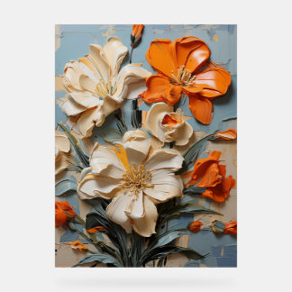 Wallblume - Impasto Floral Acrylschild