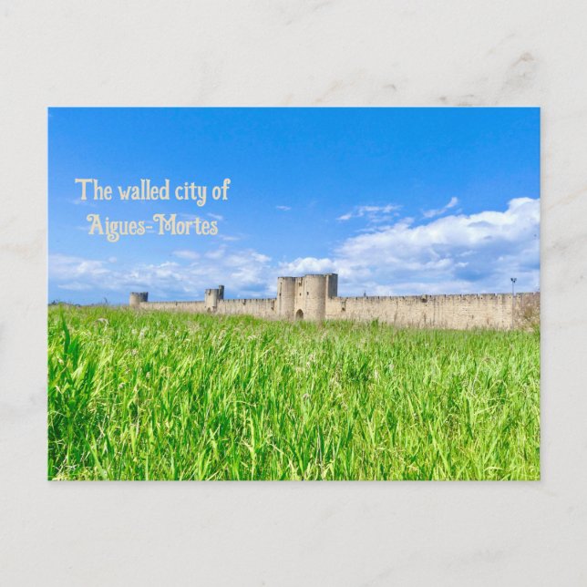 Walled City of Aigues-Mortes in Provence, Frankrei Postkarte (Vorderseite)