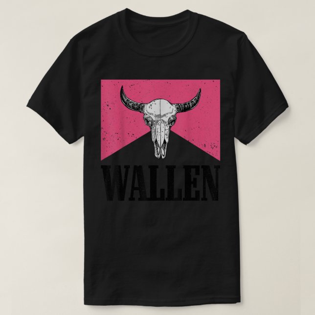 Wallen Western Kuh Skull Merch Niedlich Outfit T-Shirt (Design vorne)