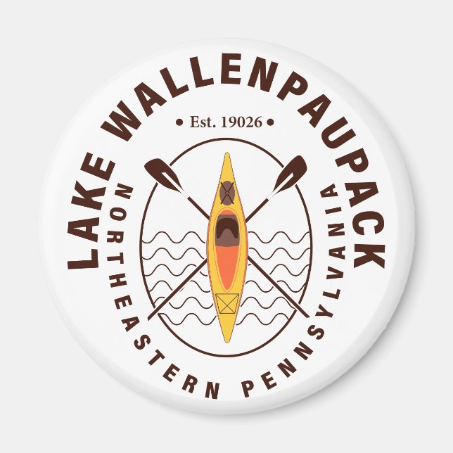 Wallenpaupack Pennsylvania Kayaking Fischen Magnet (Vorne)