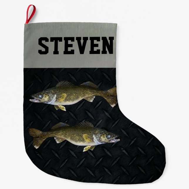 Walleye Fischen Coole Sportarten Herren Pickerel  Großer Weihnachtsstrumpf (Vorderseite)