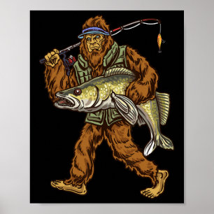 Walleye Fischen Sauger Jagd Bigfoot Fischer Poster