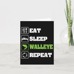 Walleye Fischen Shirts für Männer Funny Fishing Karte