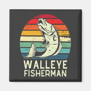 walleye Fischer cooles Walkeye-Fischerei-Design Sq Magnet