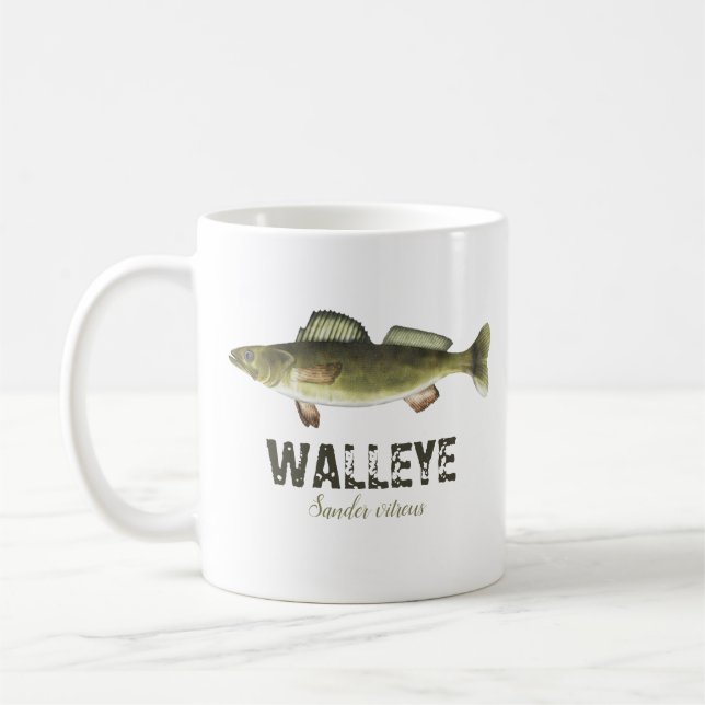 Walleye Fish Modern Fisherman Angler Kaffeetasse (Links)