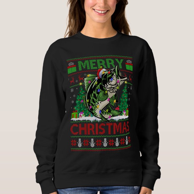 Walleye Fish   Xmas Tree Ugly Santa Walleye Christ Sweatshirt (Vorderseite)
