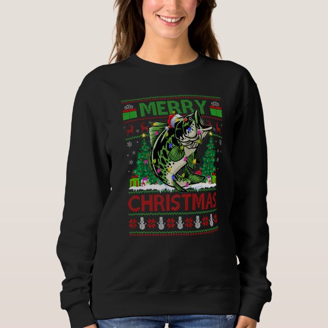 Walleye Fish  Xmas Tree Ugly Santa Walleye Christm Sweatshirt (Vorderseite)