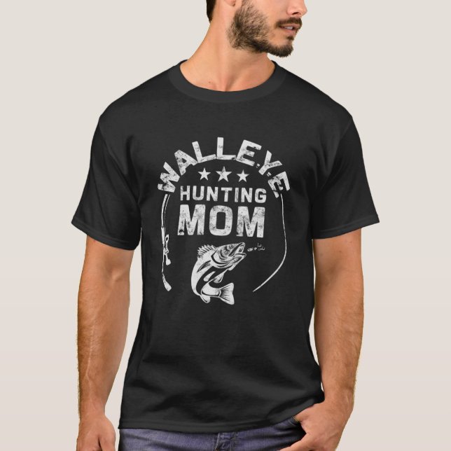 Walleye Fishing Mama - Funny Walleye Jagd Pullo T-Shirt (Vorderseite)