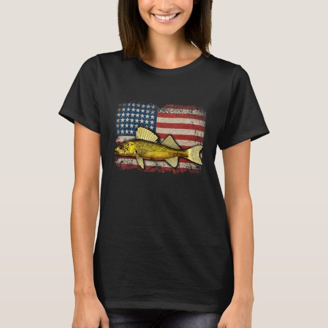 Walleye Fishing Usa T-Shirt (Vorderseite)