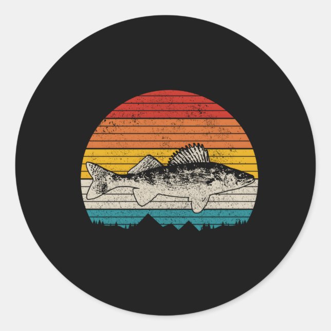 Walleye Fishing Walleye Fisher Fisch Runder Aufkleber (Vorderseite)