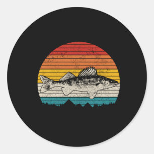 Walleye Fishing Walleye Fisher Fisch Runder Aufkleber