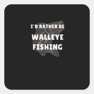 Walleye Fishing Walleye Funny Fisher Men Walleye Quadratischer Aufkleber