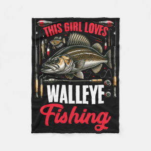 Walleye Jagd Fische Angler Dieses Mädchen Lieben W Fleecedecke