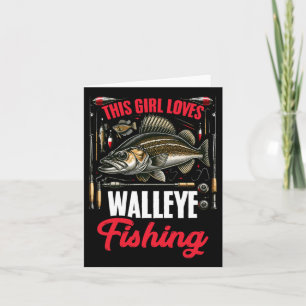 Walleye Jagd Fische Angler Dieses Mädchen Lieben W Karte