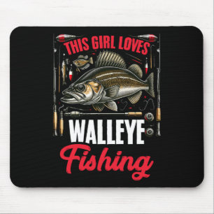 Walleye Jagd Fische Angler Dieses Mädchen Lieben W Mousepad