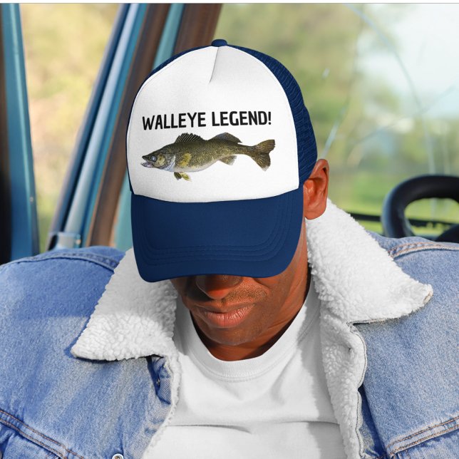 Walleye Legend Funny Fishing Fisherman Angler Gesc Truckerkappe (Von Creator hochgeladen)
