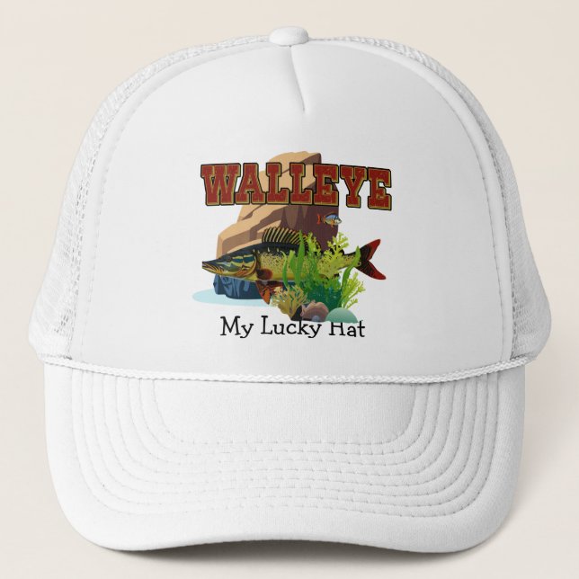 Walleye "My Lucky Hat" Truckerkappe (Vorderseite)