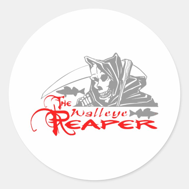 WALLEYE SENSENMANN RUNDER AUFKLEBER (Vorderseite)